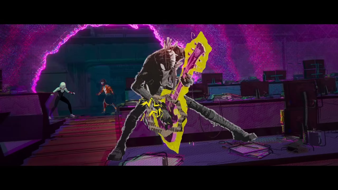 Contrasting animation styles in &nbsp;Spider-Man: Across the Spider-Verse. Pic: Sony Pictures