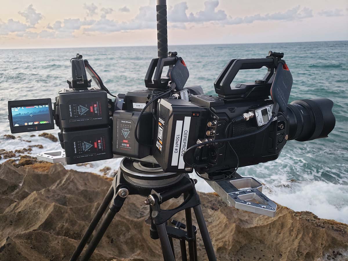 Blackmagic Ursa's setup to shoot virtual production background plates for&nbsp;Our Flag Means Death. Image: Jody Eldred.